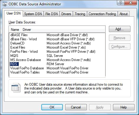 ODBC data source